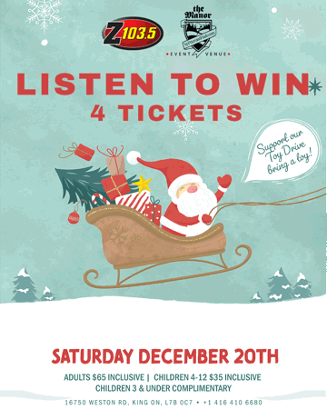 Listen to Win a 4-Pack of Tickets to Kid's Sing Along Holiday Breakfast with Santa