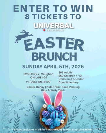 Win 8 tickets to the Easter Brunch at Universal Event Space